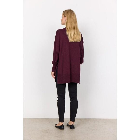 NWT SOYA CONCEPT DOLLIE 739 Burgundy Wine Mid Length Button Down Cardigan - Picture 3 of 5